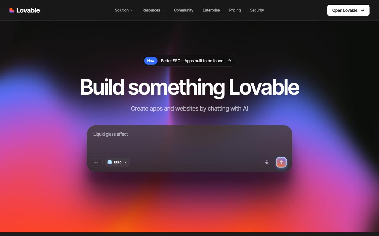 Recreate this exact Lovable landing page 1:1 데모 포스터 이미지